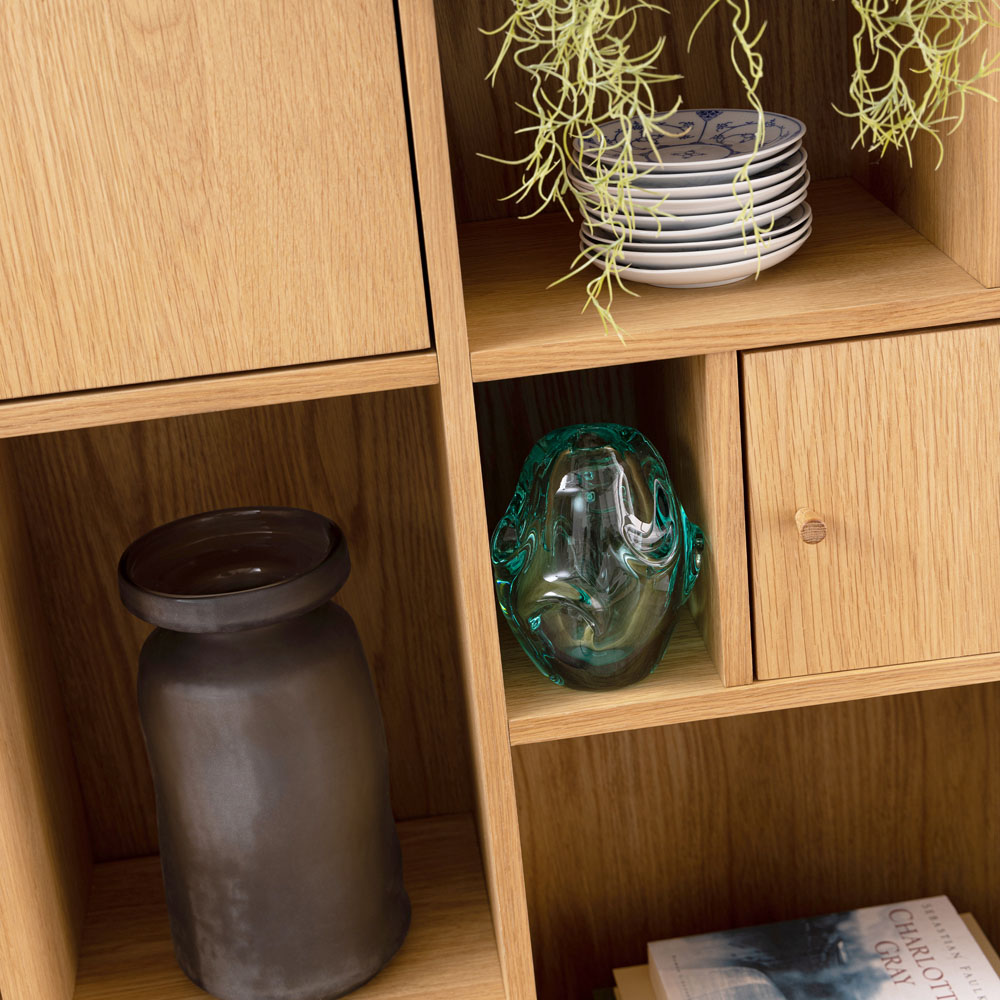 Furniture To Go Rangoon Oak 3 Door 14 Shelf Large Bookcase Image 7