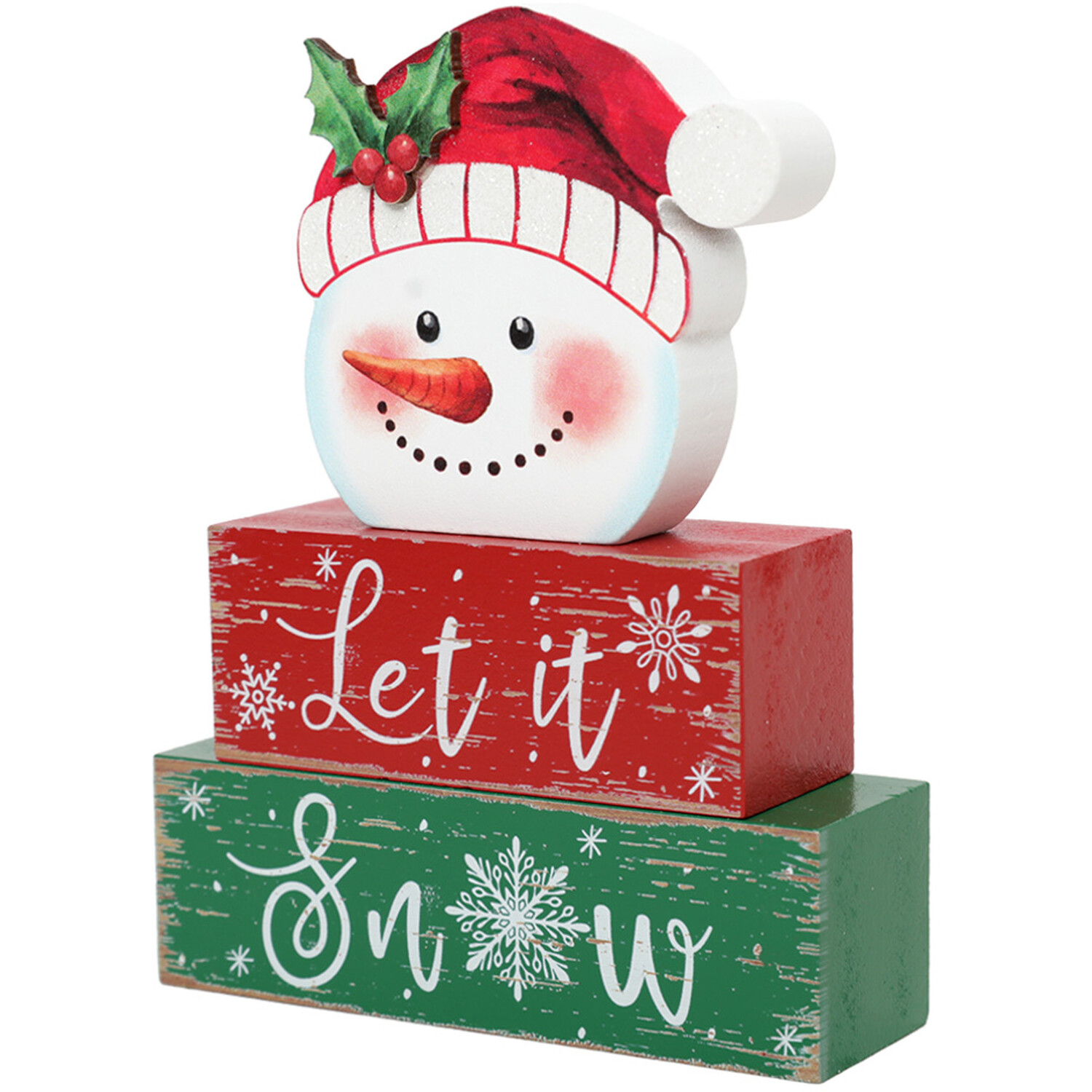 Let It Snow Snowman Block Image 2