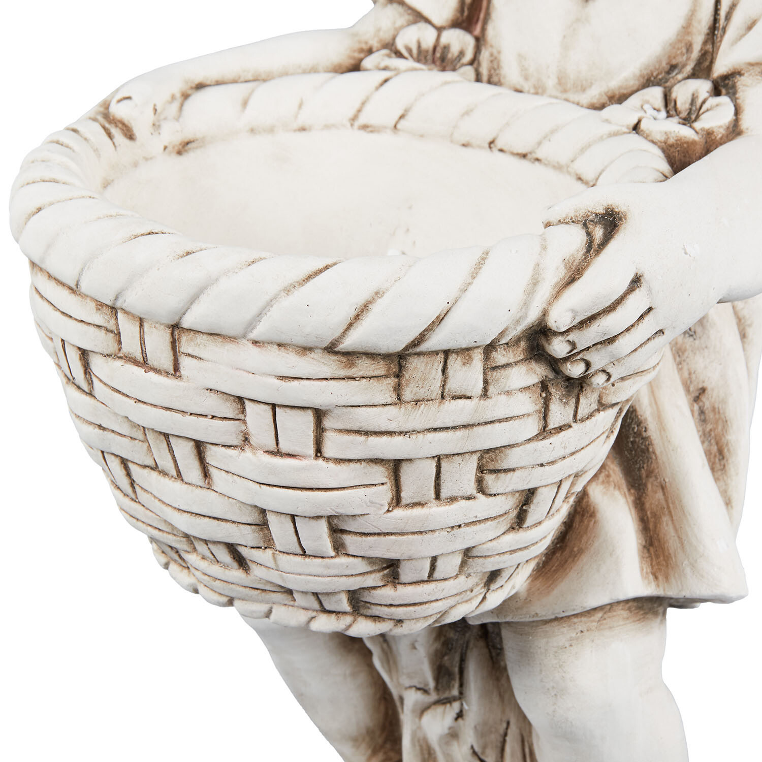Girl Carrying Basket - White Image 4