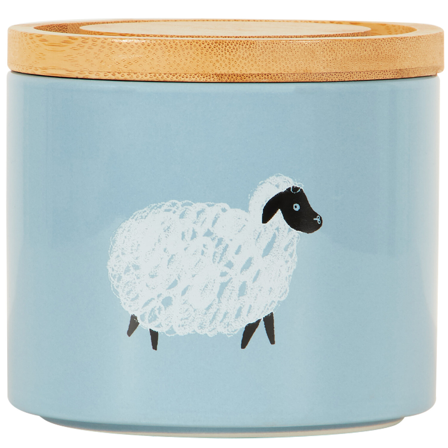 Highland Flock Stacking Canister with Bamboo Lid - White or Blue Image 3