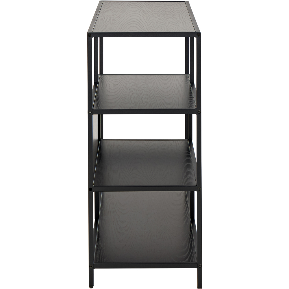 Furniture To Go Seaford Black Ash 4 Shelf Wide Bookcase Image 3