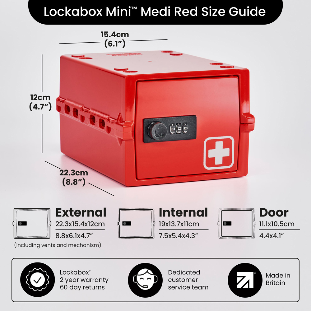 Lockabox 3L Medi Red Lockable Mini Storage Box Image 4
