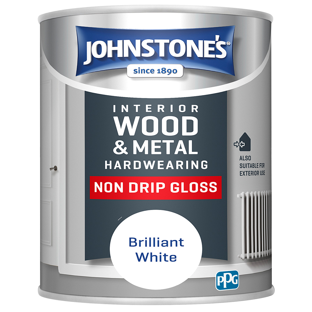 Johnstone's Non Drip Wood & Metal Brilliant White Gloss Paint 750ml Image 2