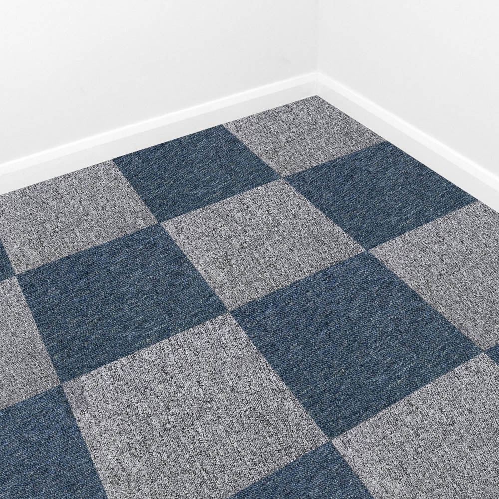 MonsterShop Storm Blue and Platinum Grey Carpet Tile 40 Pack Image 4