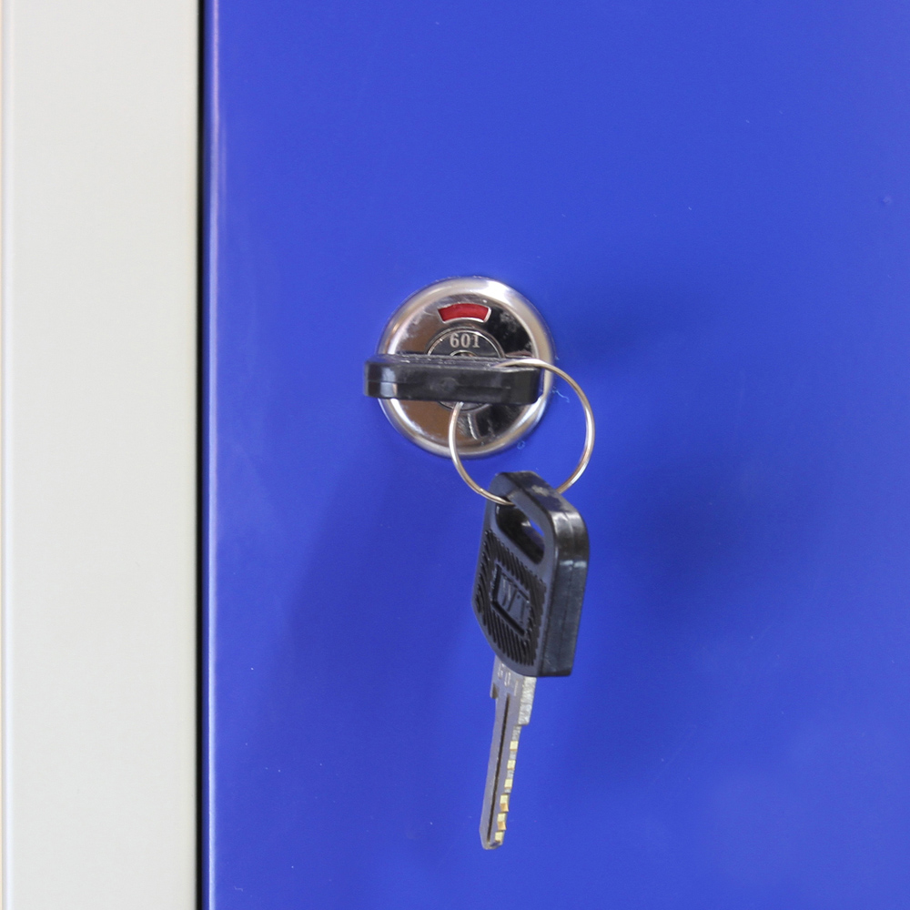 MonsterShop 3 Door Blue Metal Storage Locker Image 4