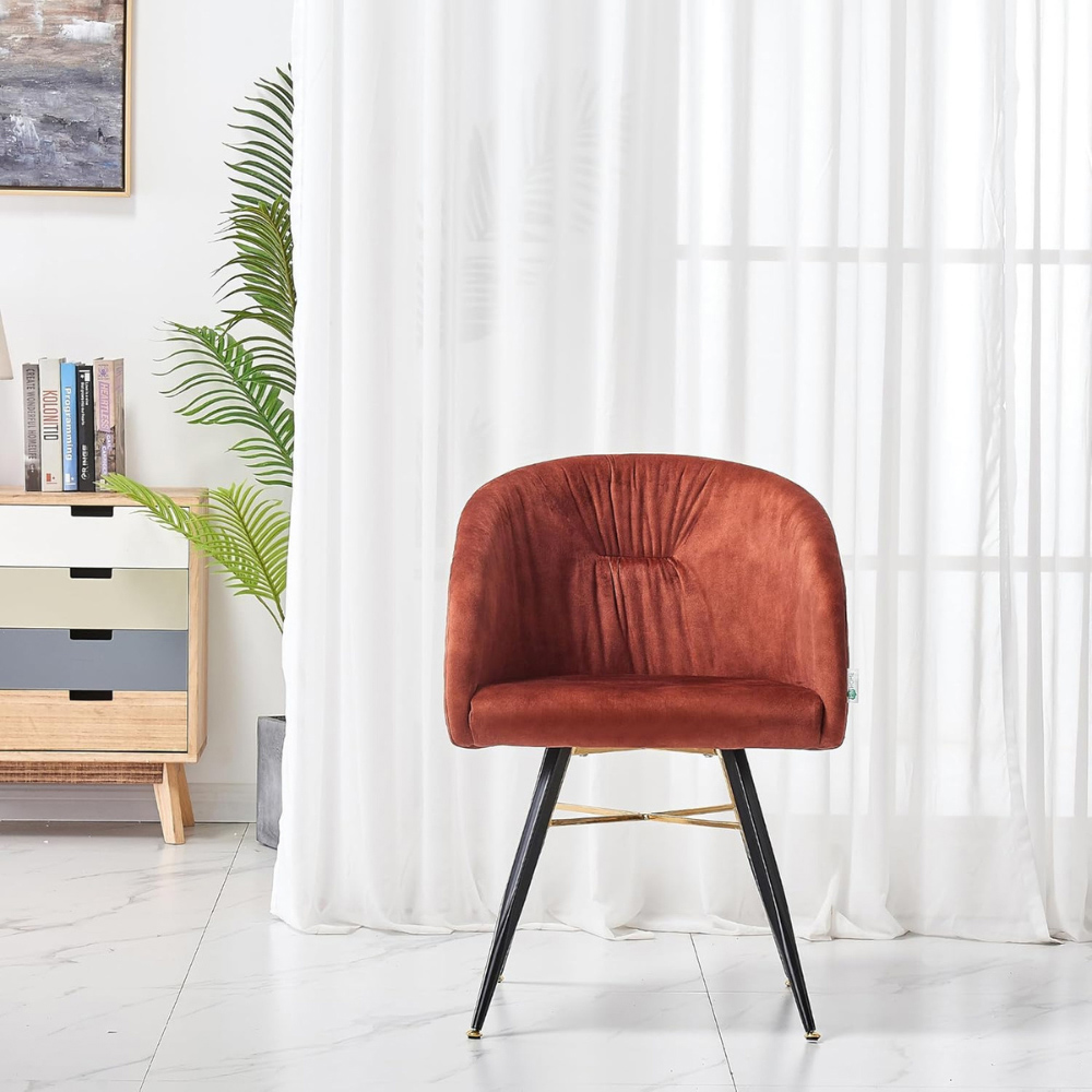 Life Interiors Vittorio Red Velvet Upholstered Dining Chair Set of 4 Image 6