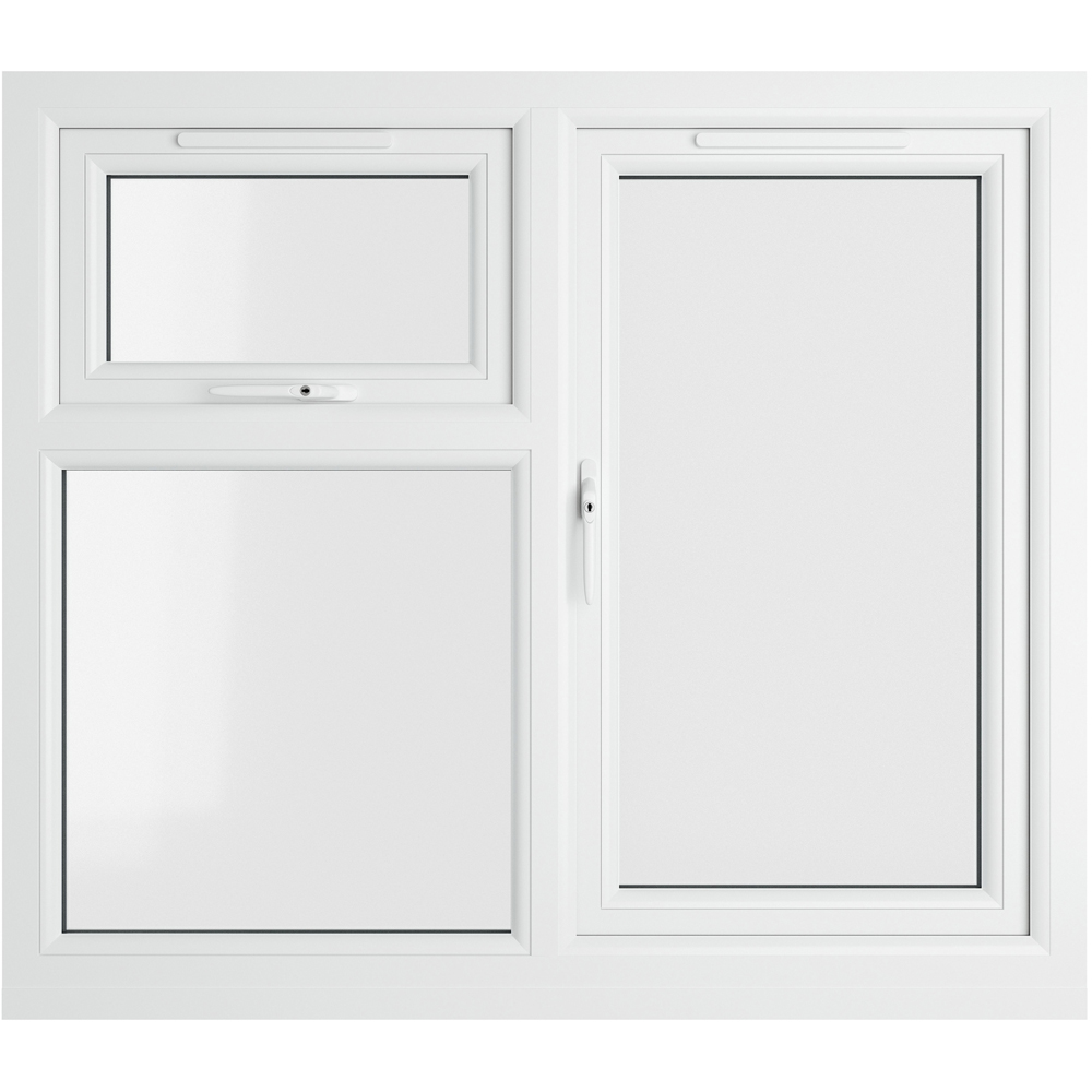Crystal Black and White LH Side Hung and Top Opener Clear Triple Glazed Window 1190 x 1040mm Image 3