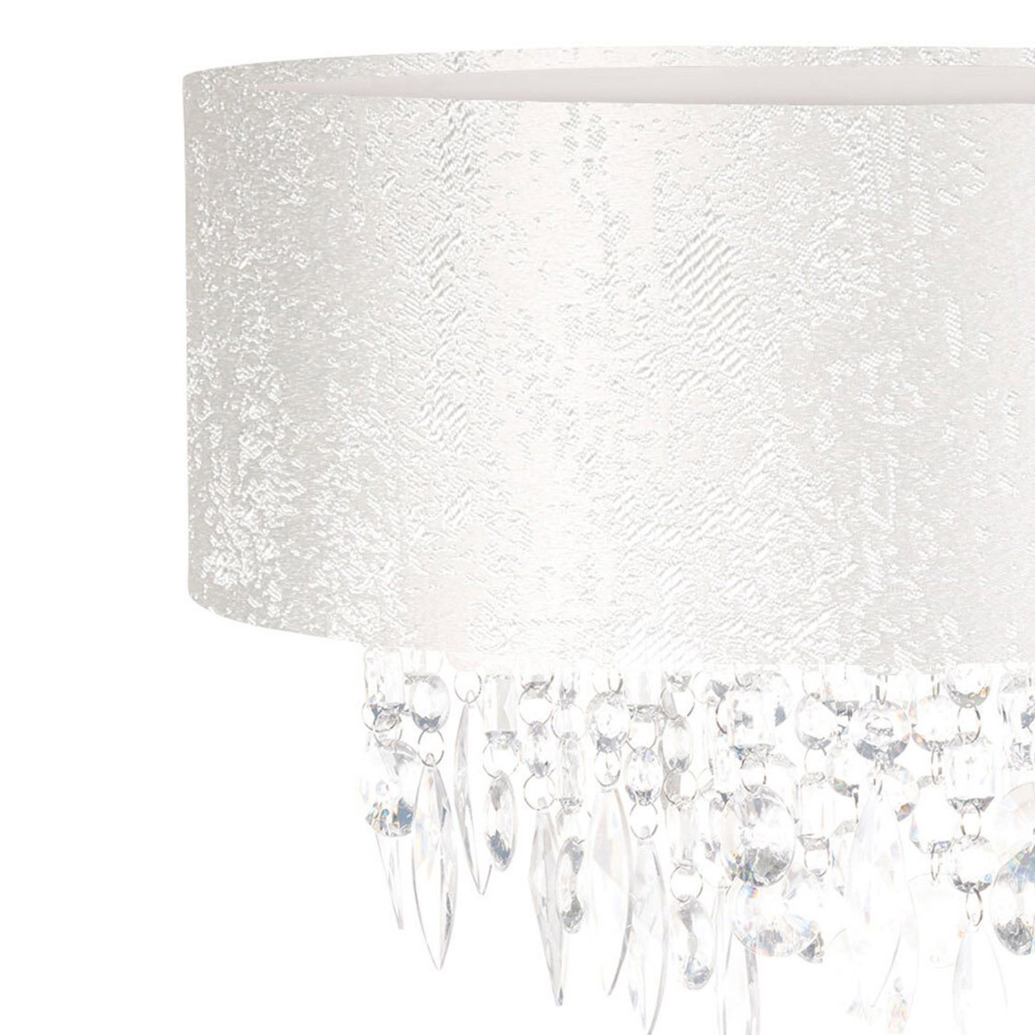 White Distressed Shade and Droplets Ceiling Light Image 4