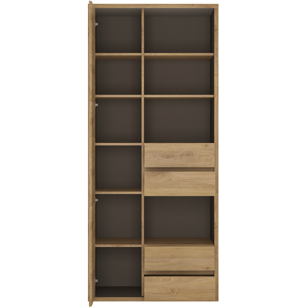 Furniture To Go Shetland Oak Single Door 4 Drawer 4 Shelf Bookcase Image 3