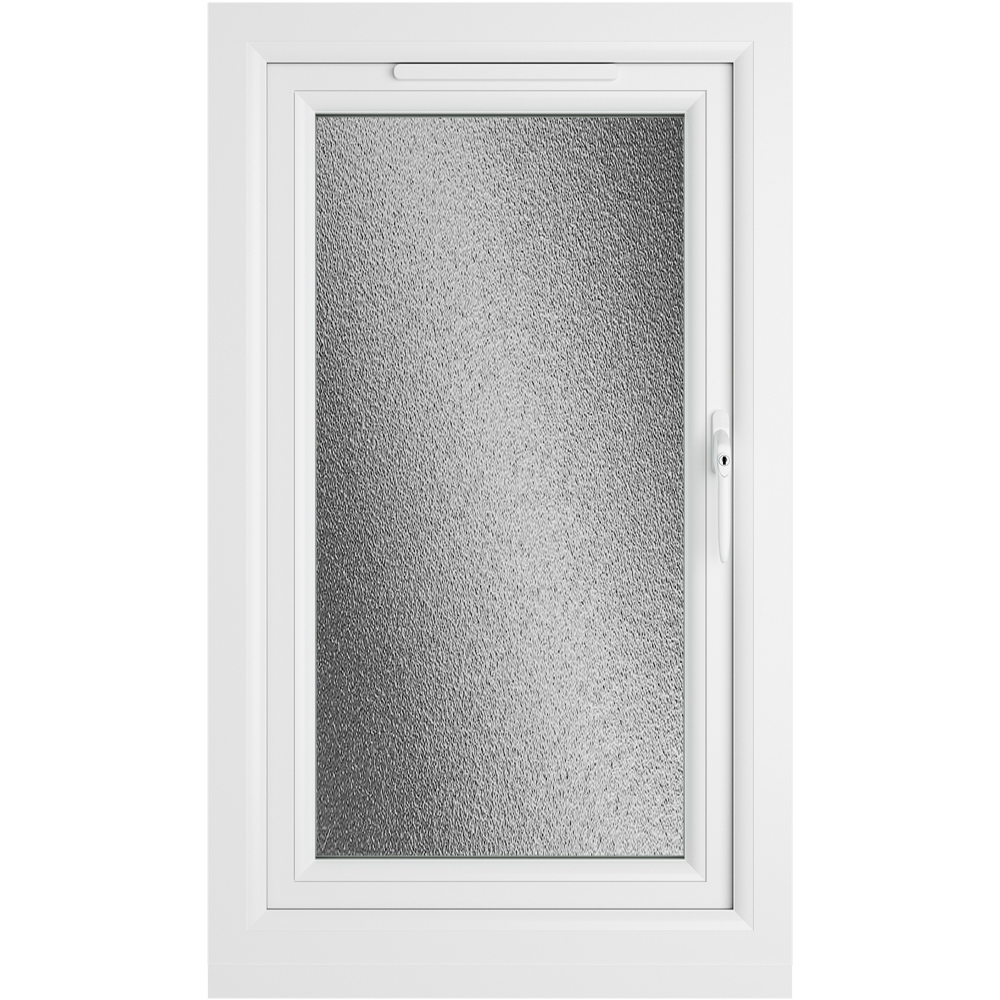 Crystal Black and White RH Side Hung Obscure Double Glazed Window 610 x 1190mm Image 3