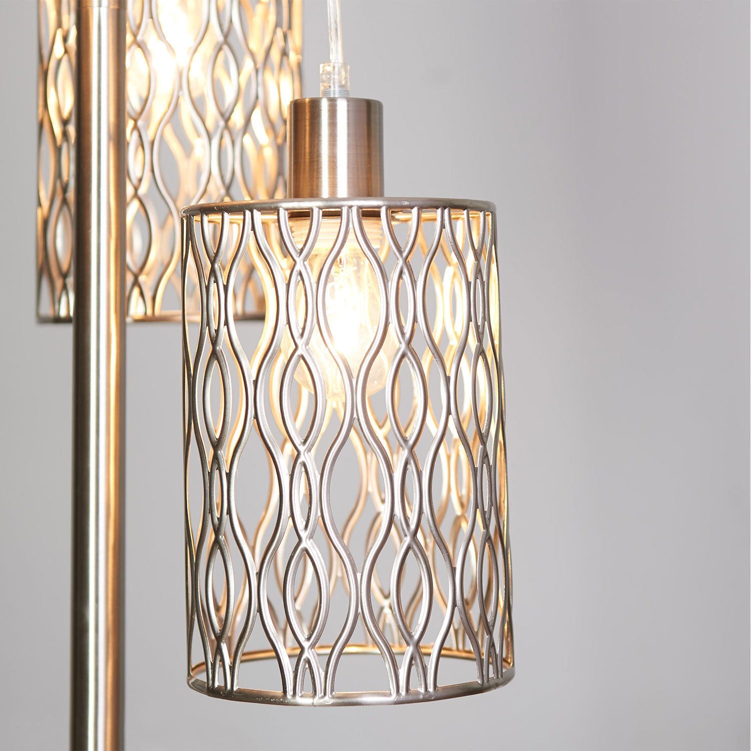 Maya 3 Light Silver Metal Floor Lamp Image 4