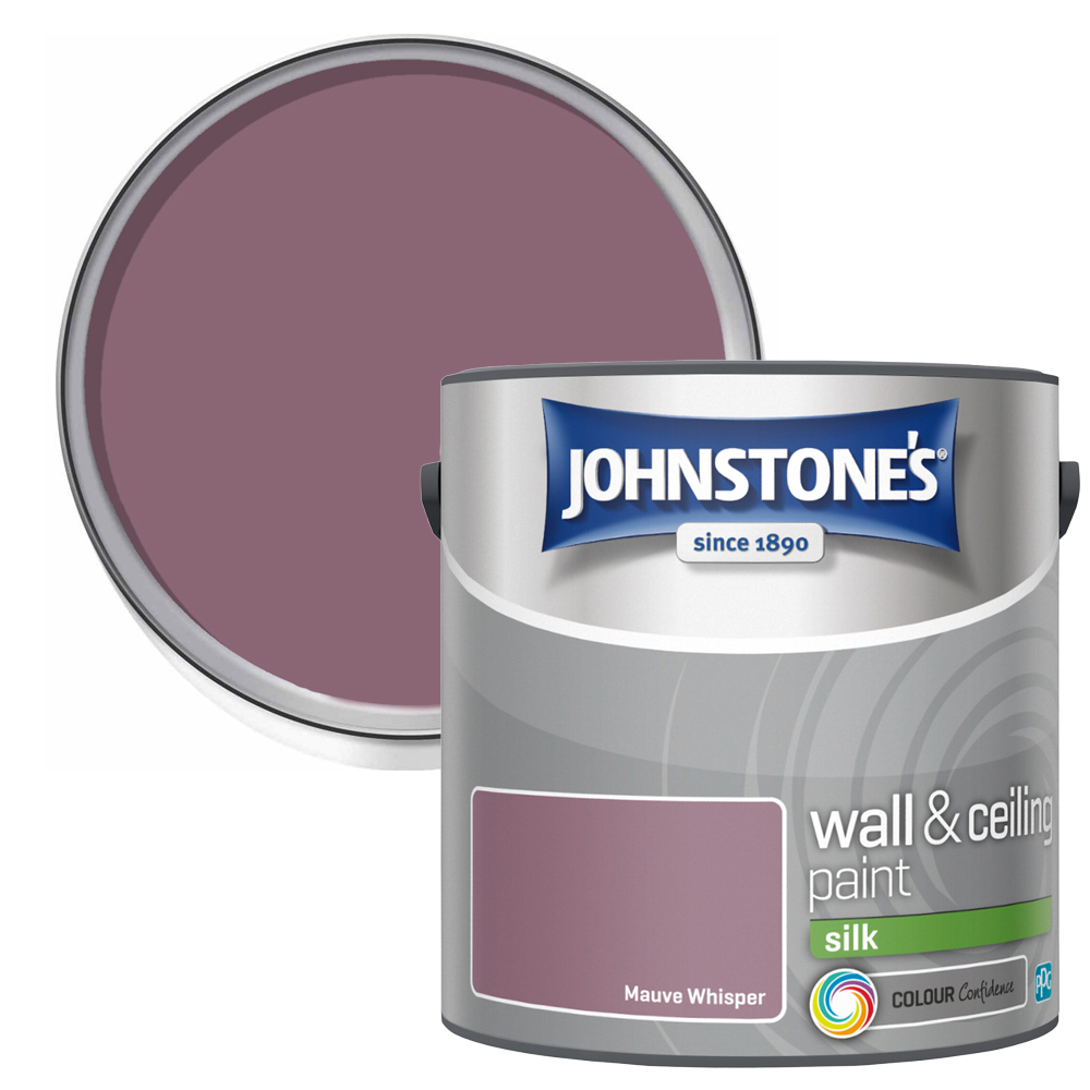 Johnstone's Walls & Ceilings Mauve Whisper Silk Emulsion Paint 2.5L Image 1