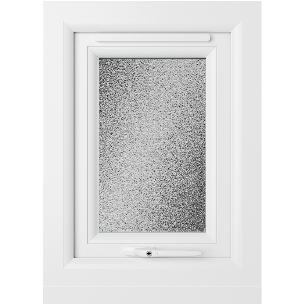 Crystal Black and White Top Hung Opener Obscure Double Glazed Window 440 x 610mm Image 3