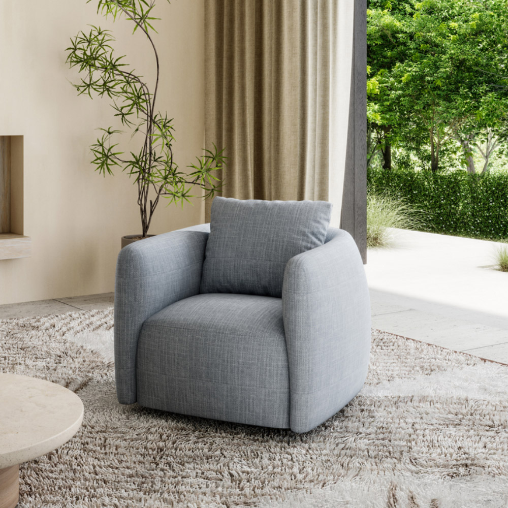 Sandyford Grey Fabric Swivel Chair Image 3