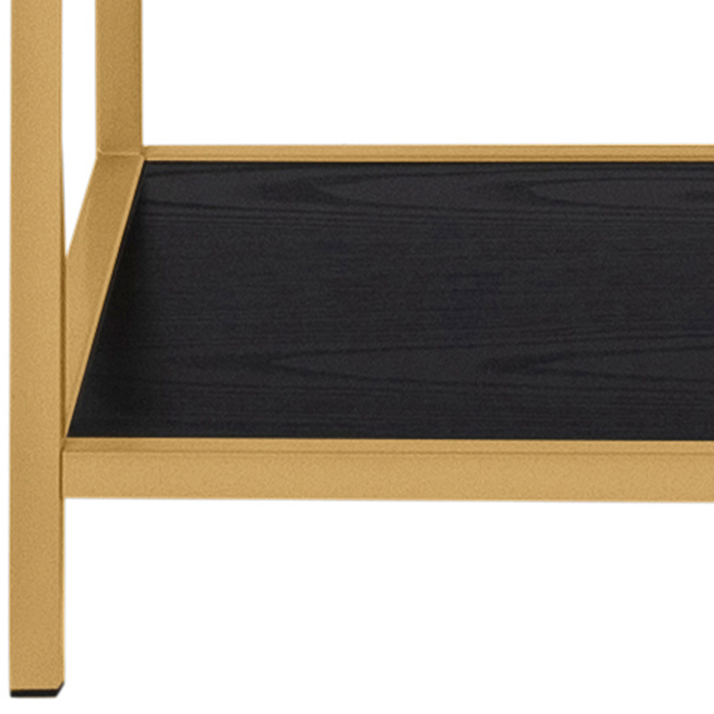 Florence Seaford 5 Shelf Black and Gold Metal Bookcase Image 8