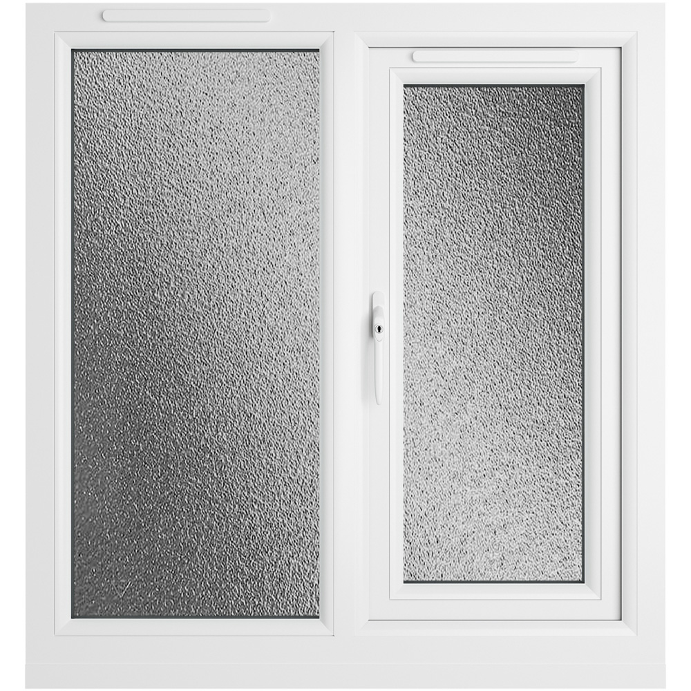 Crystal Black and White LH Side Hung Next to a Fixed Obscure Triple Glazed Window 905 x 965mm Image 3