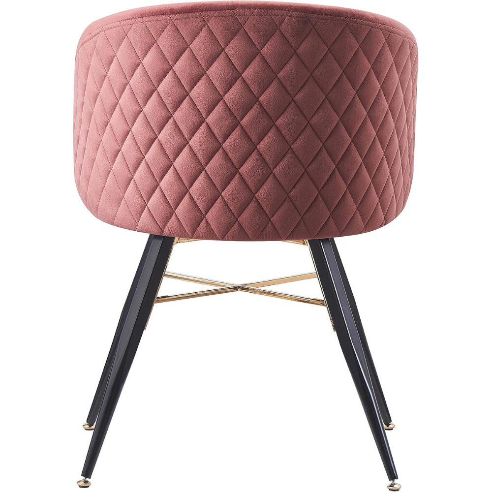 Life Interiors Vittorio Pink Velvet Upholstered Dining Chair Image 3