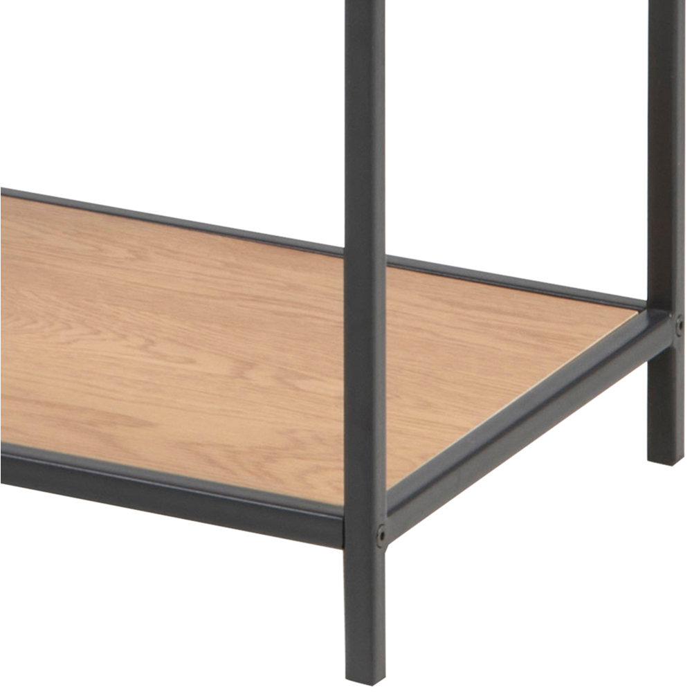 Furniture To Go Seaford Oak and Black 3 Shelf Metal Asymmetrical Bookcase Image 5