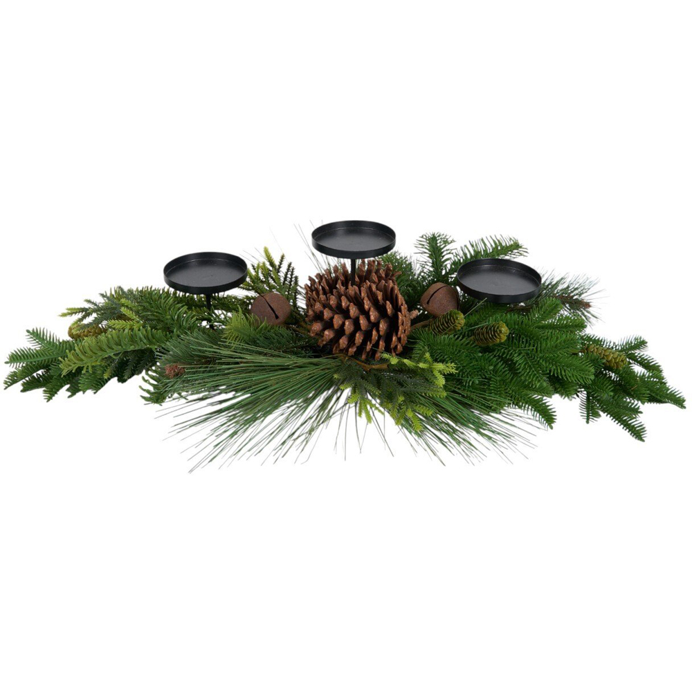 Pinecone and Bells Candle HolderGreen Image 2