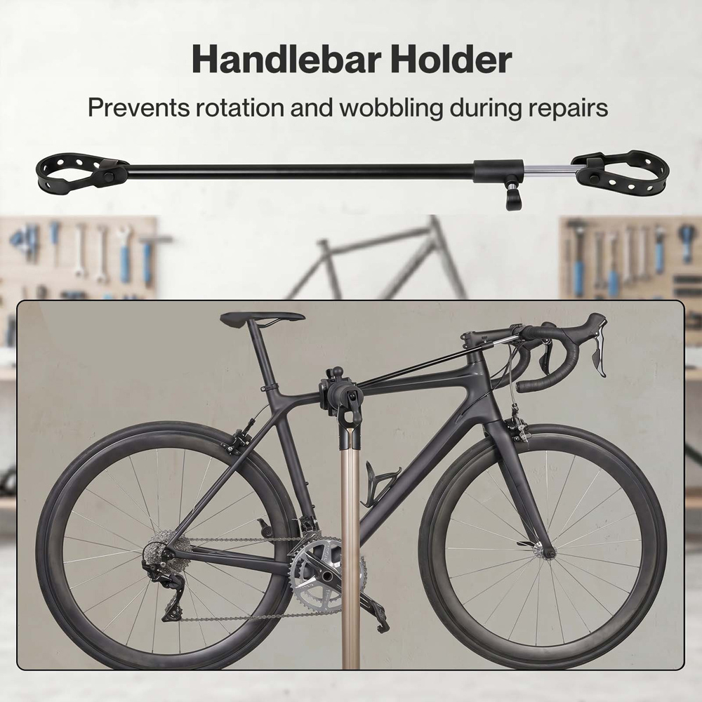 Monvelo Champagne Height Adjustable Rotating Bike Repair Stand with Tray and Handlebar Stabiliser Image 7