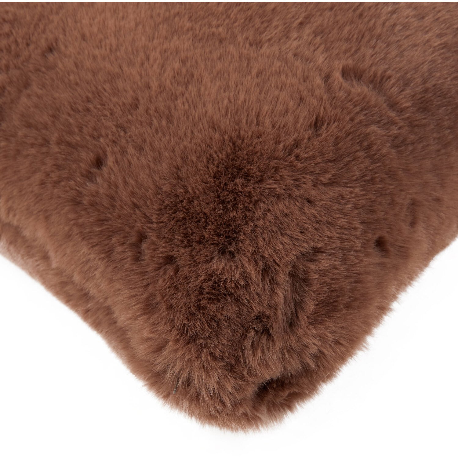 Rabbit Faux Fur Cushion Mocha 55cm Image 3