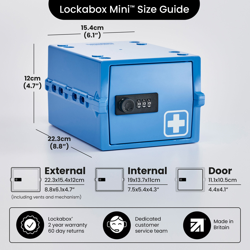 Lockabox 3L Medi Blue Lockable Mini Storage Box Image 4