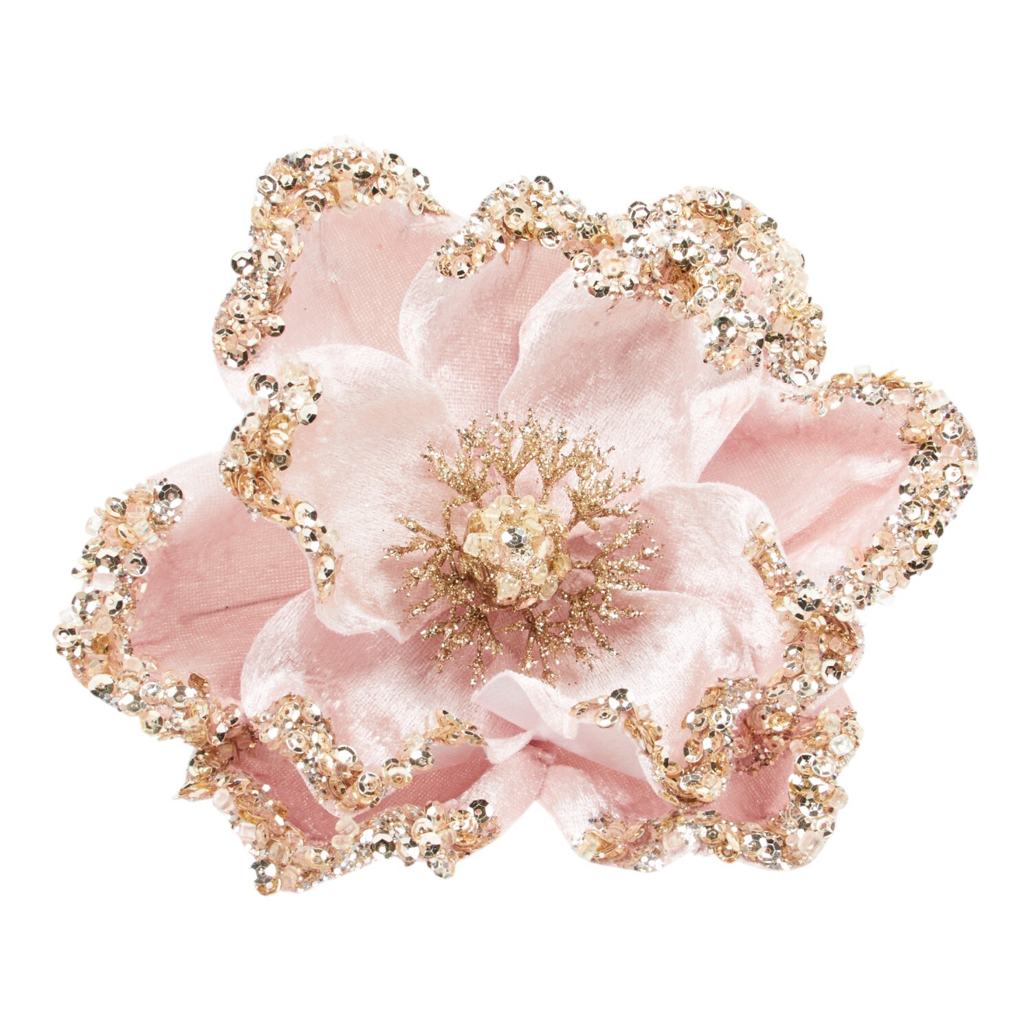 Blush Glitter Magnolia Pick Image 2
