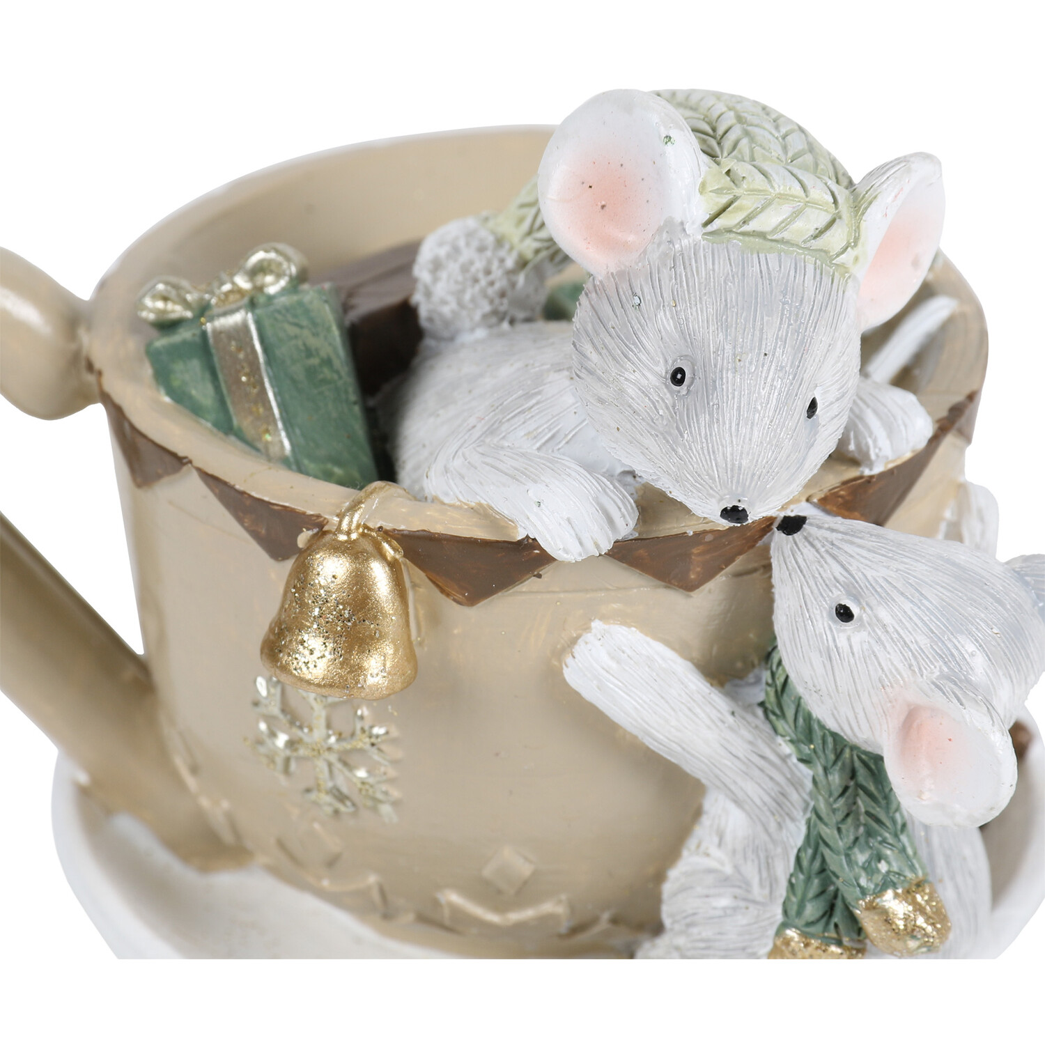 Teacup Mice Ornament - Beige Image 4