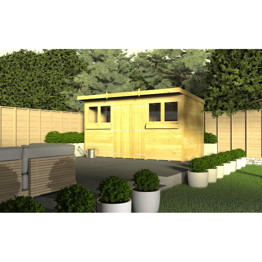 DIY Sheds 8 x 8ft Tongue and Groove Timber Pent Summer Garden Shed Image 2
