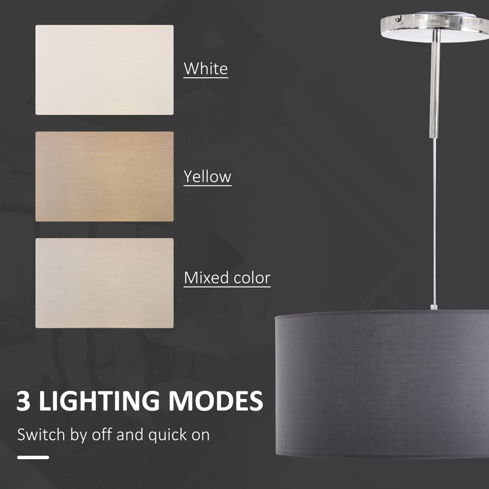 HOMCOM LED Chandelier with Metal Base Three Lighting Modes for Home Office Image 5