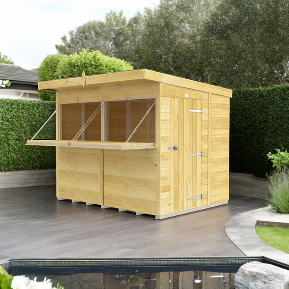 DIY Sheds 8 x 8ft Single Door Pressure Treated Tongue and Groove Timber Outdoor Bar Shed Image 2