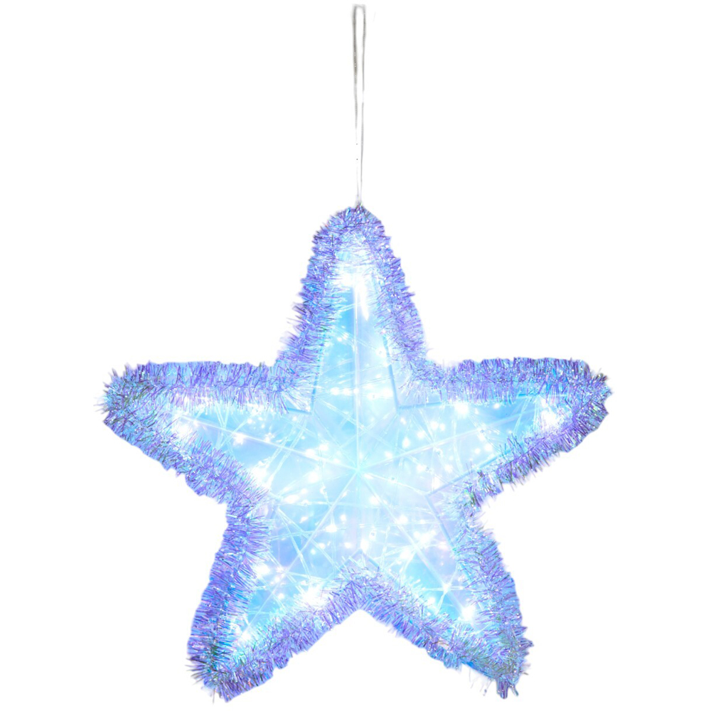 Iridescent Tinsel Star - White Image 2