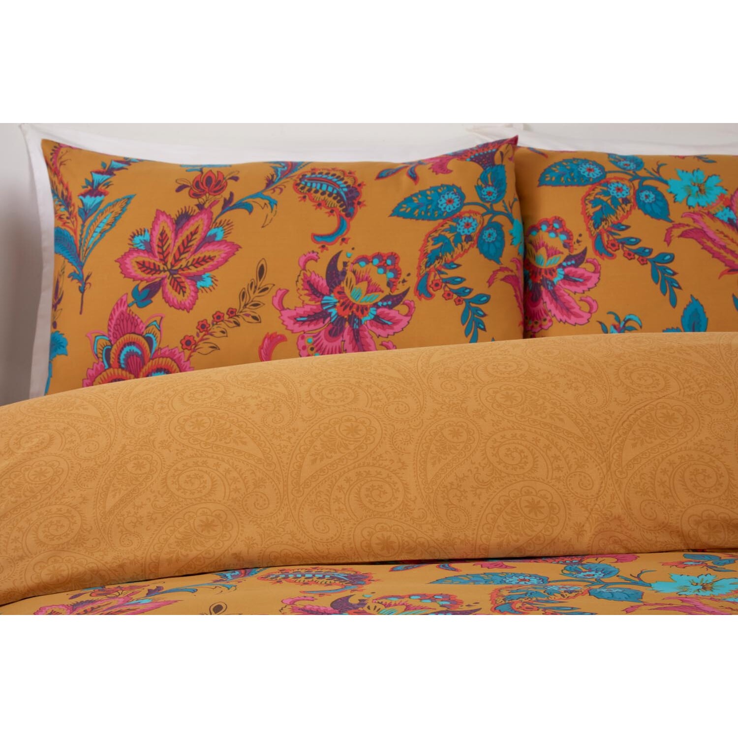 Divante Safia Duvet Cover and Pillowcase Set - Ochre / Double Image 3