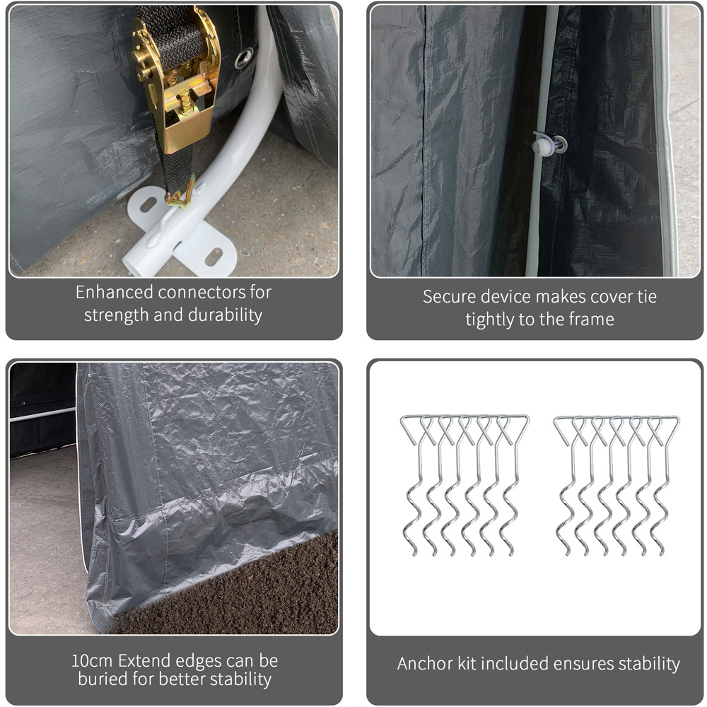 Outsunny Garden Storage Tent Dark Grey Image 5