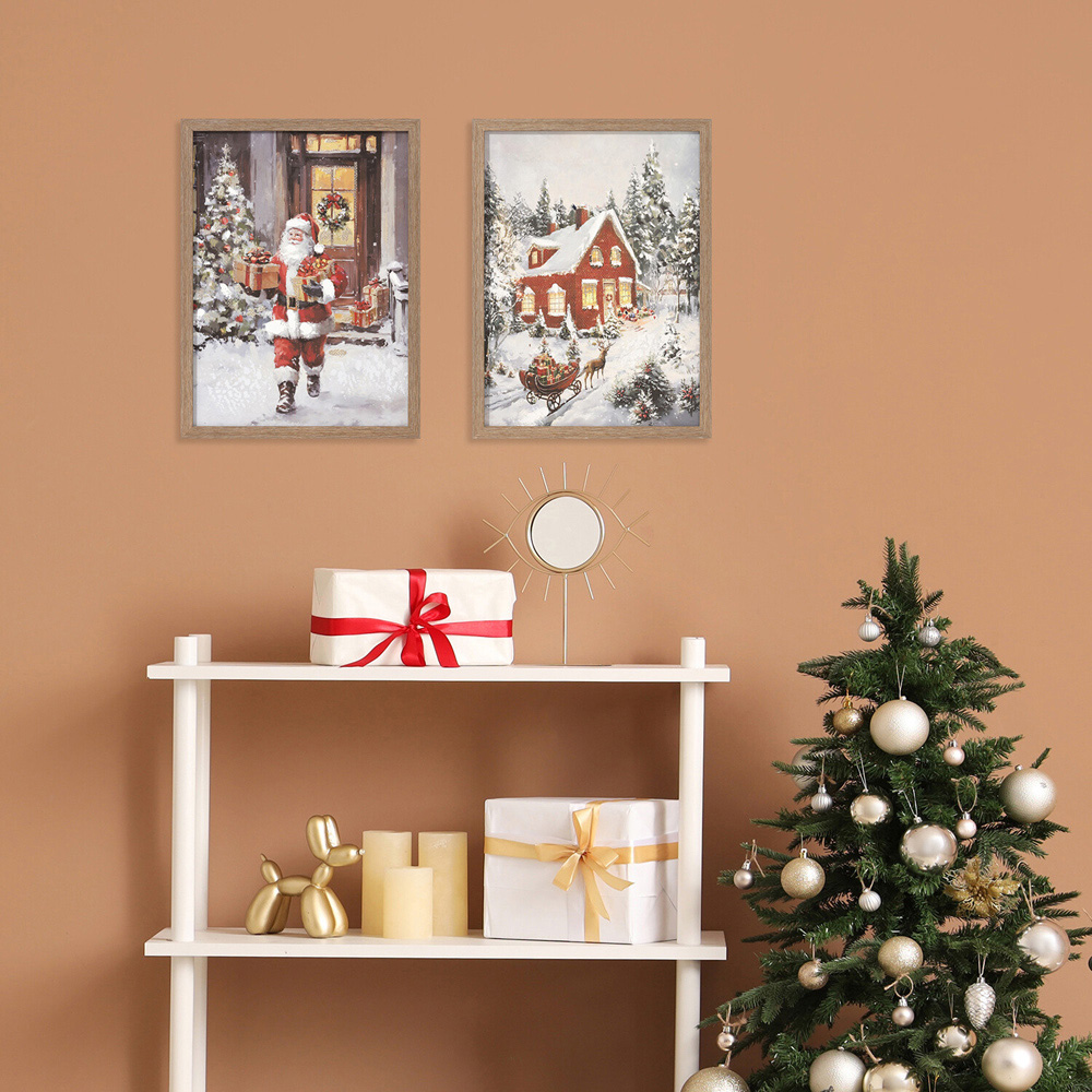 Set of 2 Santa Delivery Framed Wall Art Image 7