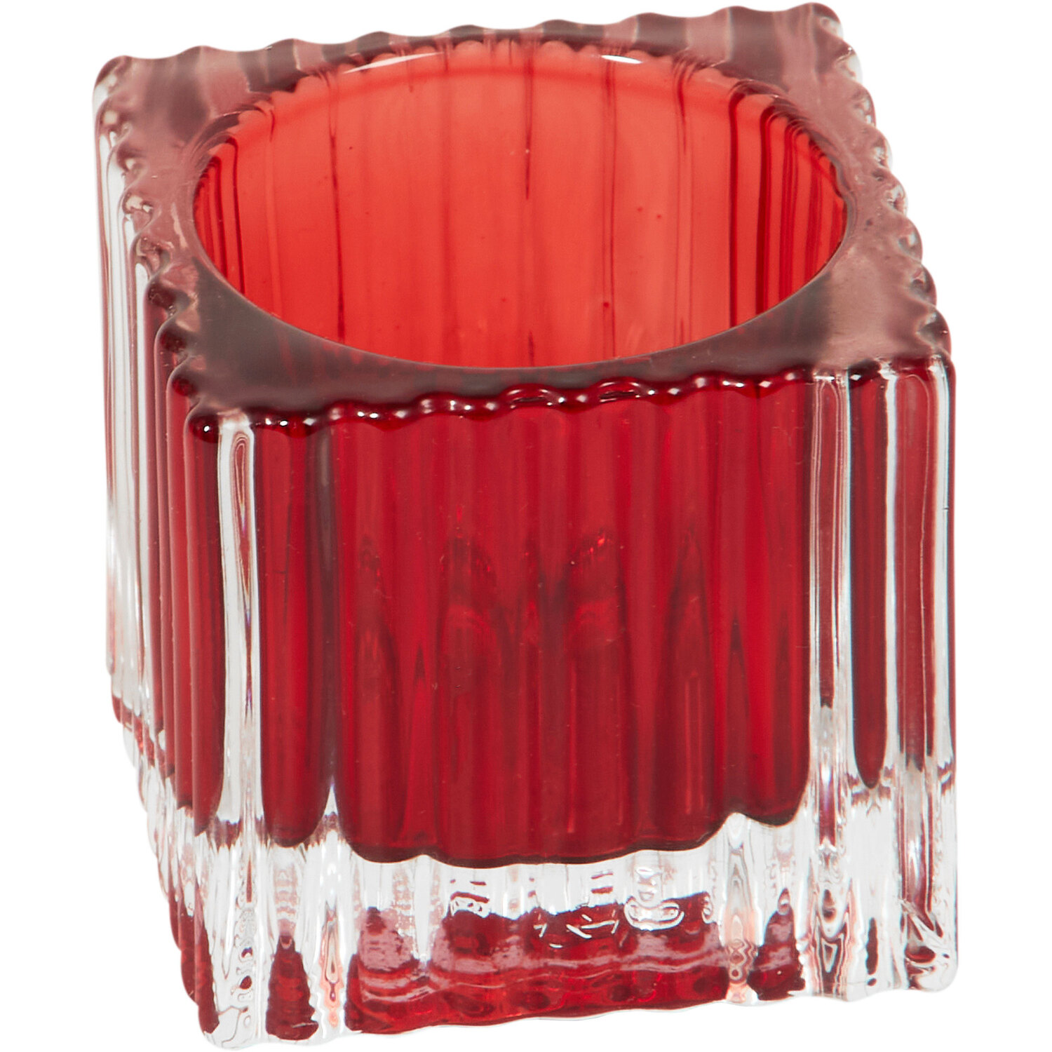 Christmas Ribbed Cube Tealight Holder Image 4