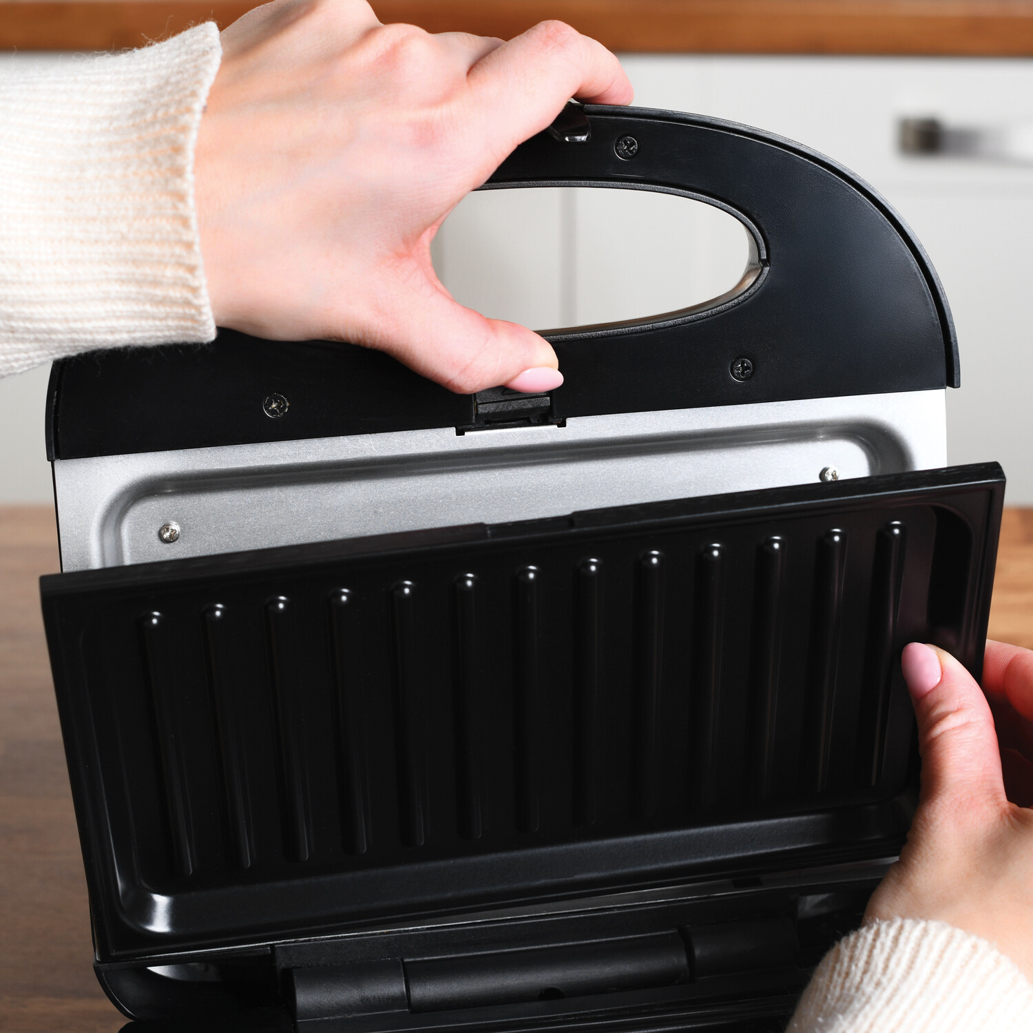 MY 3 in 1 Sandwich Toaster Black Image 6