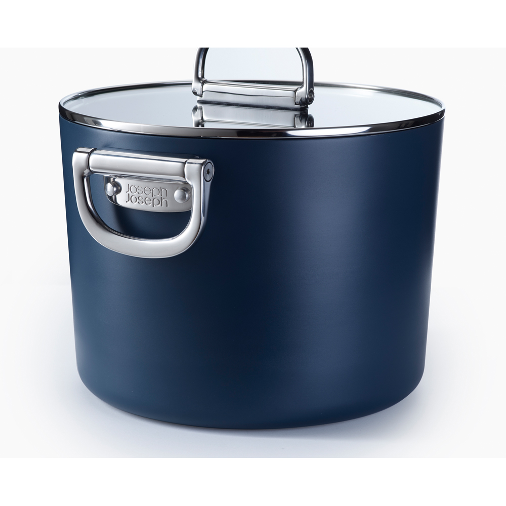 Joseph Joseph Space Blue Ceramic Folding Handle Non-Stick Stock Pot with Lid 25cm Image 5