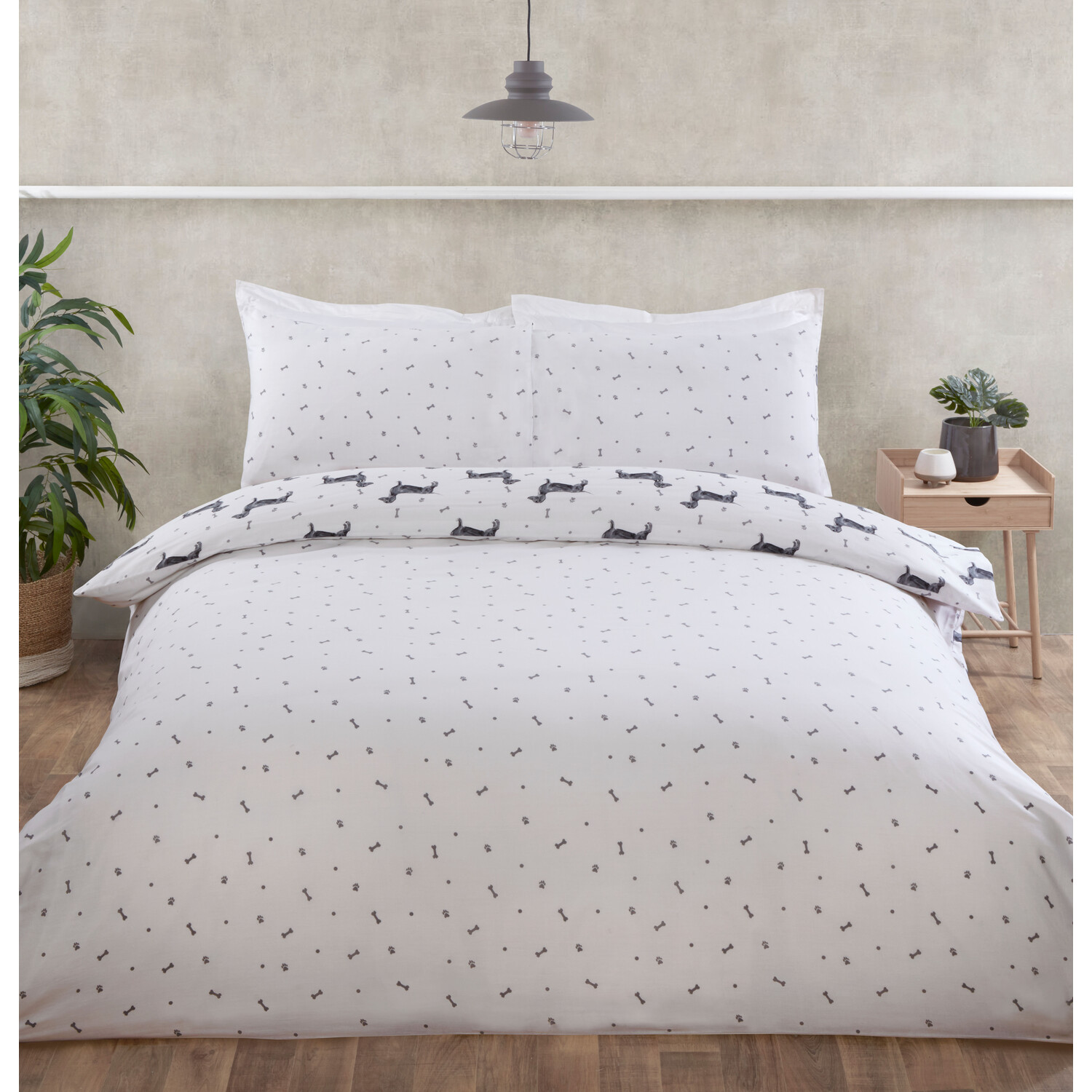 Divante Dexter The Dachshund King Size Duvet Cover and Pillowcase Set Image 2