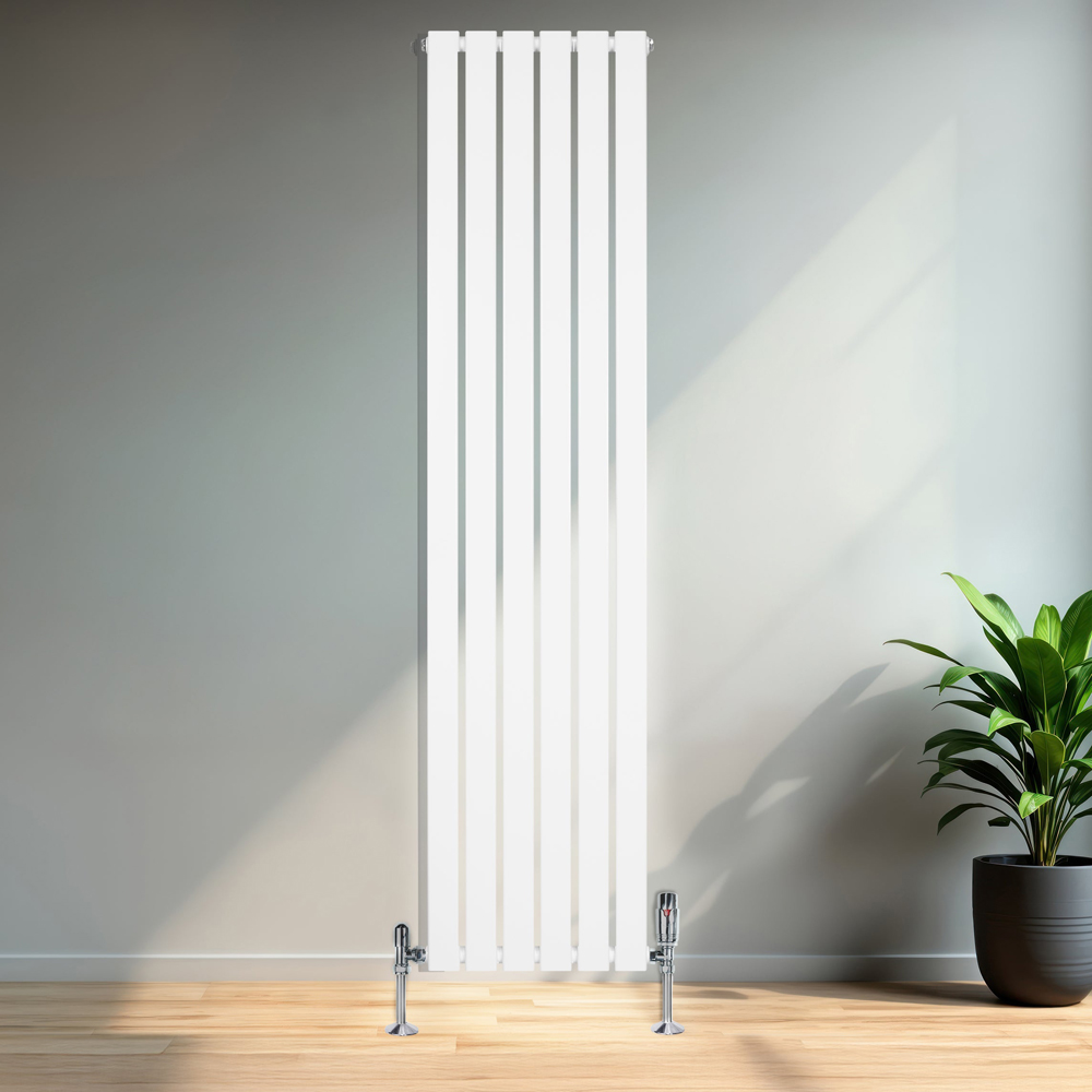 MonsterShop Flat White Single Column Radiator and Valves 1800 x 420mm Image 2