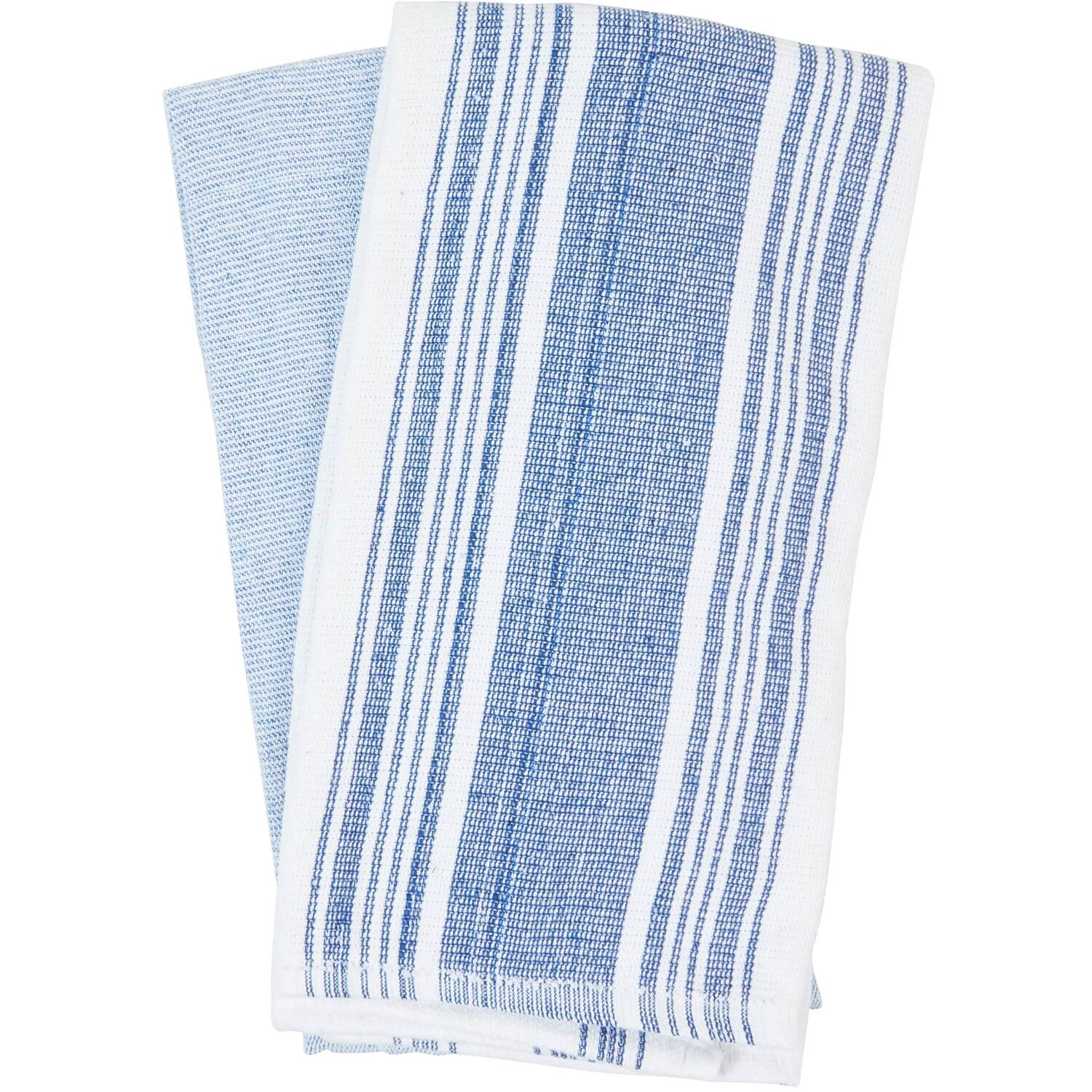 Pack of 2 My Home Striped Tea Towels - Blue Image 3