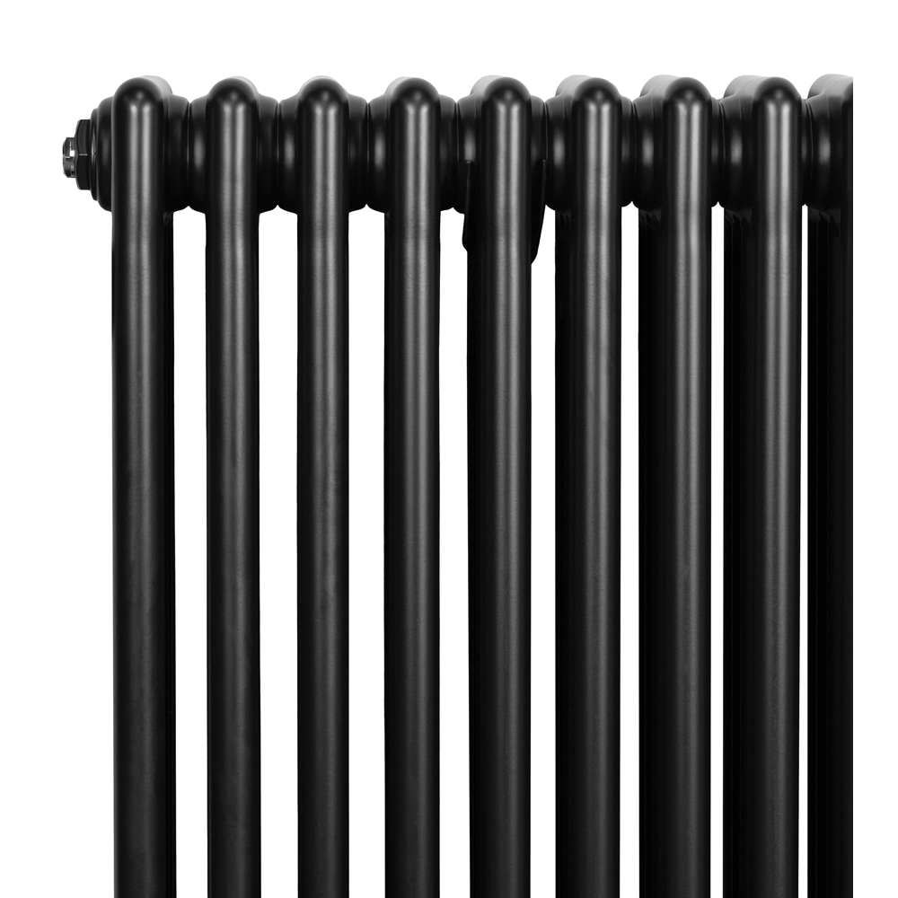 MonsterShop Black 4 Column Radiator and Satin Brass Valve Set 5706 BTU 300 x 1505mm Image 4