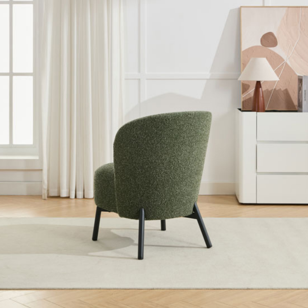 Riverstown Forest Green Boucle Fabric Accent Chair Image 5