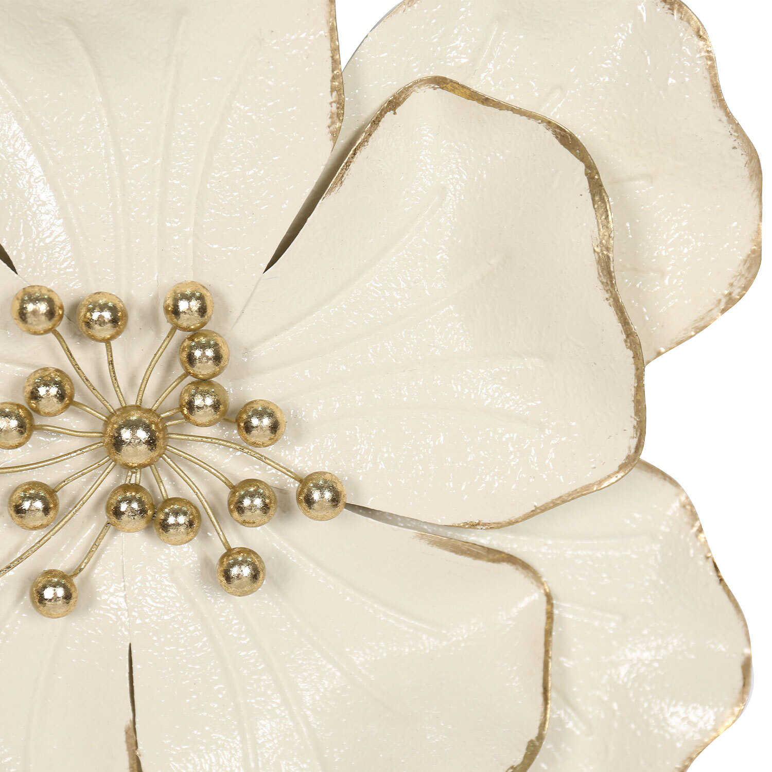 Cream Metal Wall Flower Decor - Cream Image 4