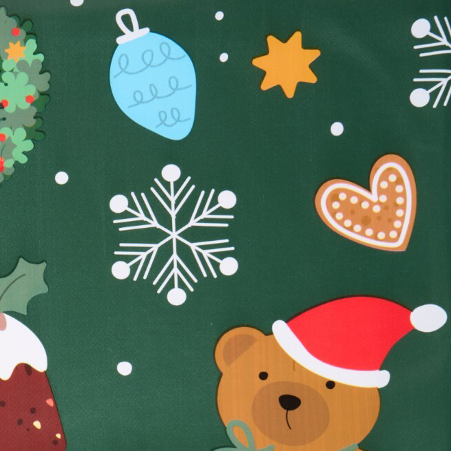 Christmas Wipe Clean Tablecloth Green Image 4