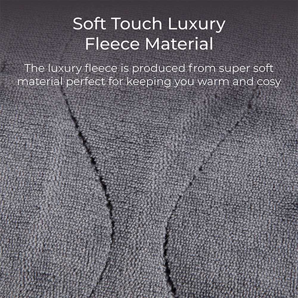 Carmen Grey Fleece Luxury Electric Heated Throw and Over Blanket Image 3