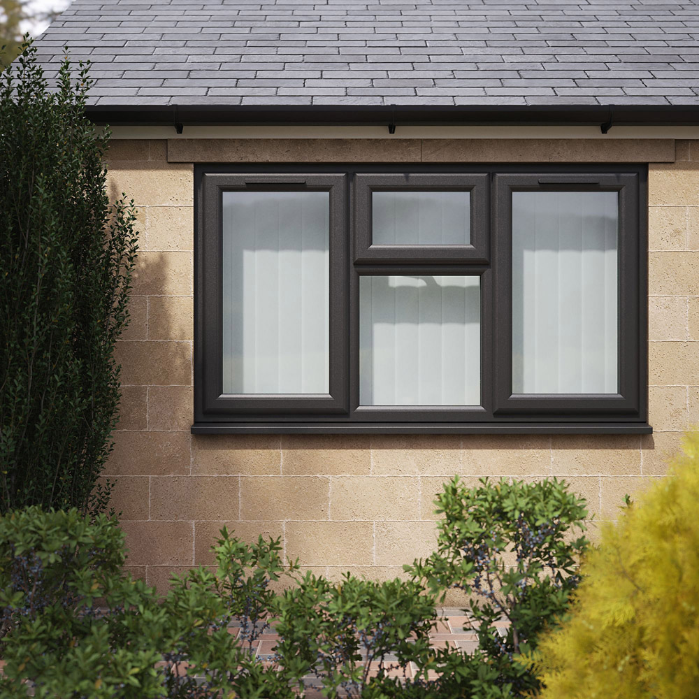 Crystal Black and White LH and RH Side Hung and Top Centre Clear Triple Glazed Window 1770 x 1040mm Image 5