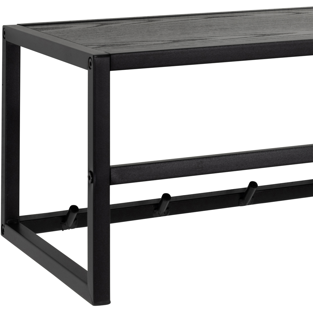 Florence Seaford Single Shelf Black and Oak Coat Rack Image 4