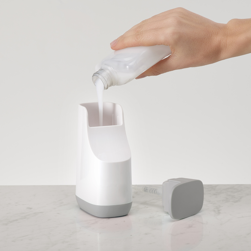 Joseph Joseph Slim Grey and White Compact Soap Dispenser Image 5