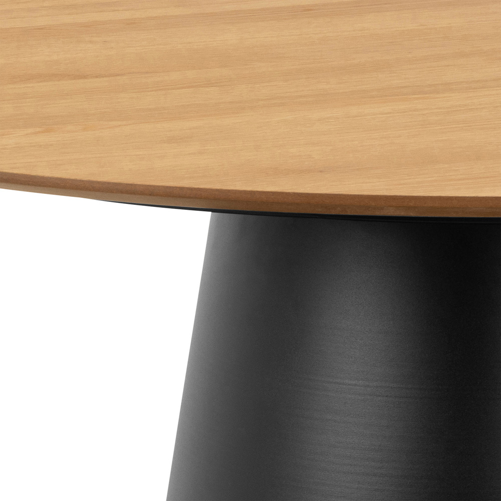 Furniture To Go Soli Oak and Black 4 Seater Round Dining Table Image 7